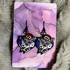 Hazbin‎ Hotel Earrings Handmade Hypoallergenic Heart Shape Dangle (Valentino)